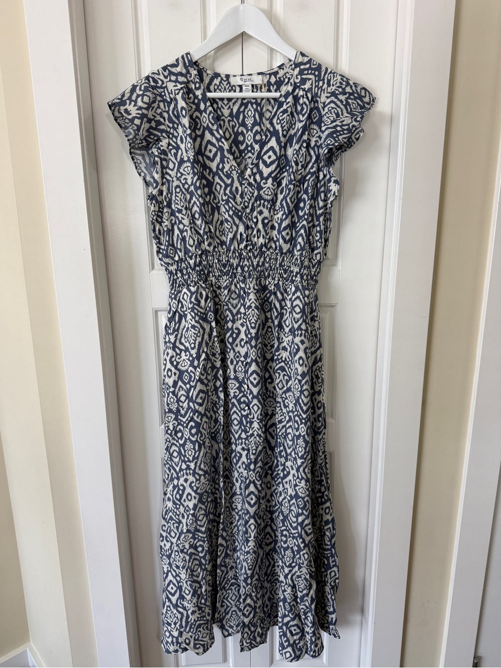 C by One / Tamara H Medium Blue Print Midi Dress
